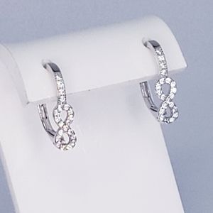 Rhodium Plated Sterling Silver Infinity Earrings